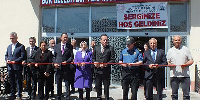 BOR HALK EĞİTİMİ MERKEZİ YIL SONU SERGİSİ YOĞUN KATILIMLA AÇILDI